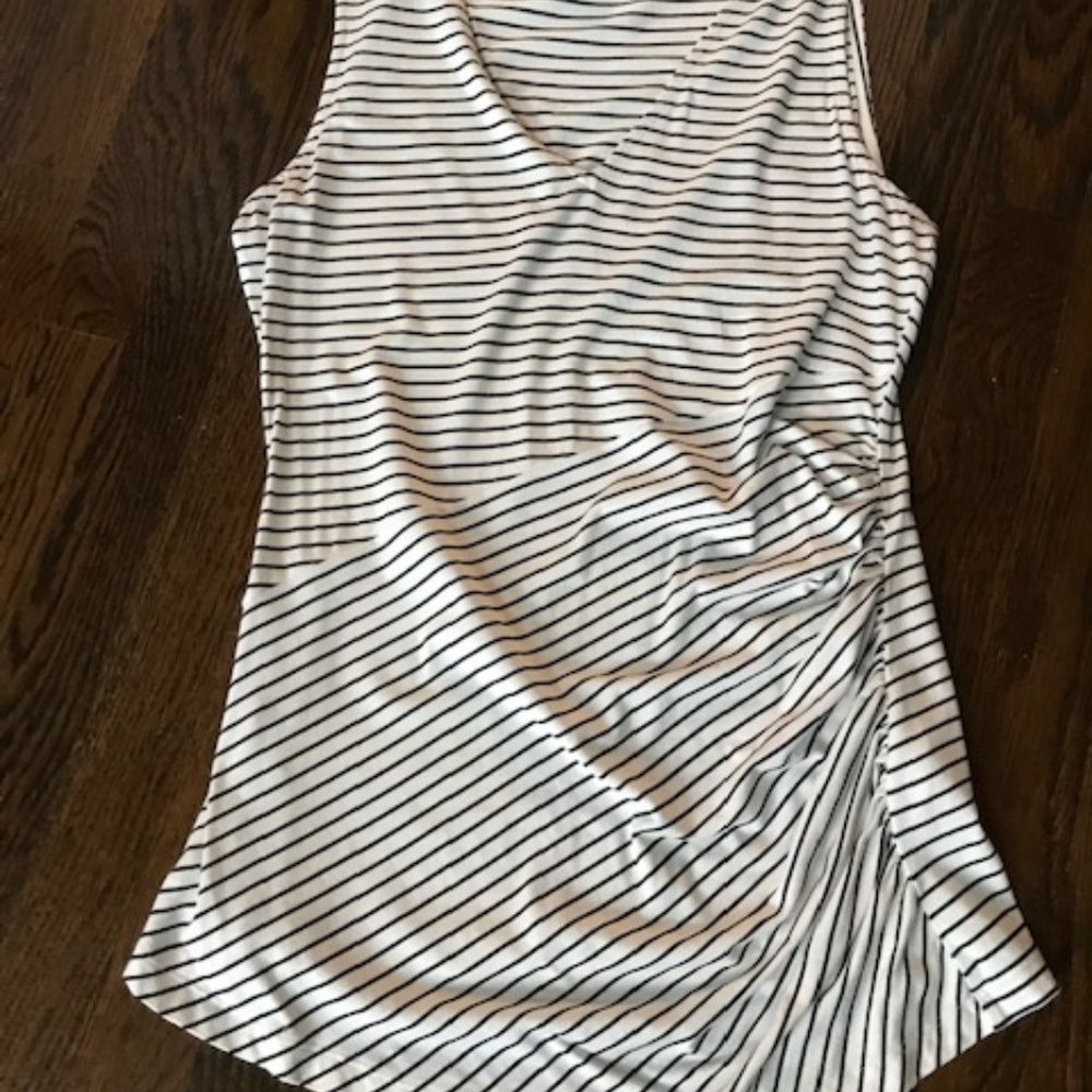 Banana Republic Sleeveless Striped Ruched Top